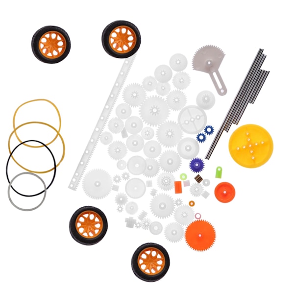 78 st plast kugghjul remskiva mask kit kugghjulssats axelrems DIY-set tillbehör
