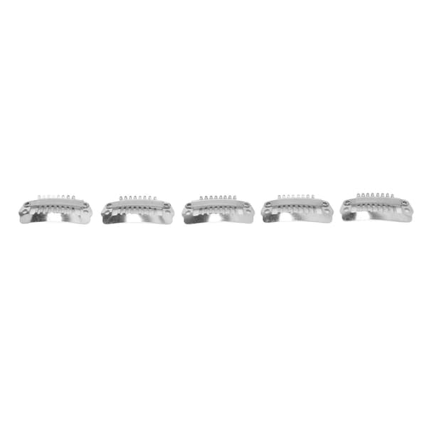 50 st Hårförlängningsklämmor Set Rostfritt Stål DIY 8 Tänder Snäppkam Perukklämmor Tillbehör 2,8 cm Silver