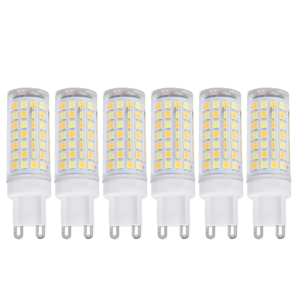 6 stk. 90LED G9 pære 9W 220V dæmpbar blød varm hvid LED pære til lysekrone loft vægbelysning