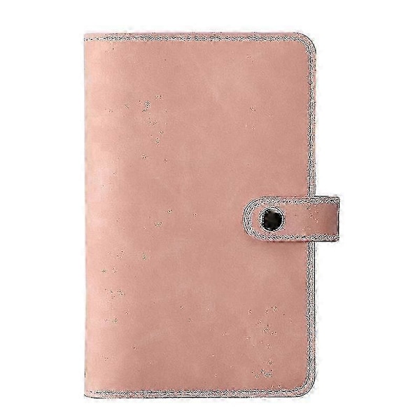 Budgetbog med kontantkuvert, Pu læderpung holder, A6, pink