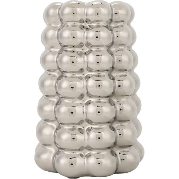 Pläterad bubbelkeramikvas Dekorativ Lätt Lyx Unik Bubbelblomkruka för Vardagsrum Studierum Entré Silver