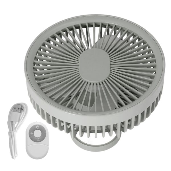 2 in 1 Desktop Fan ABS PP 4000mah 3 Gears USB Charging Portable Camping Ceiling Fan with Remote Control Gray