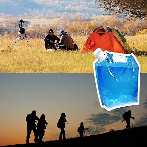 4 paket hopfällbara 10L vattenbehållare - Bärbara drickstankar för camping, vandring, picknick och grillar - BPA-fri och matsäker