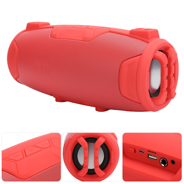 Bluetooth-kaiutin, subwoofer, stereokaiutin, ulkoilmakaiutin, USB, mikrofoni, punainen