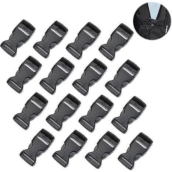 20mm breda svarta plastspännen - 20-pack