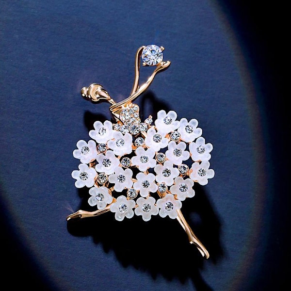 Elegant Ballerinabroch för Kvinnor med Diamantdetaljer Perfekt för Festligheter
