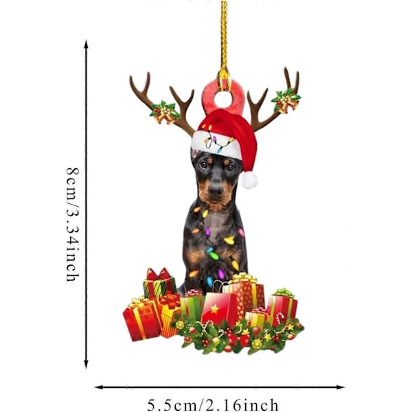 3 stk. julepynt Træhundehvalp Juletræ Hængende Ornament Juleferiepynt Juledekoration (N)