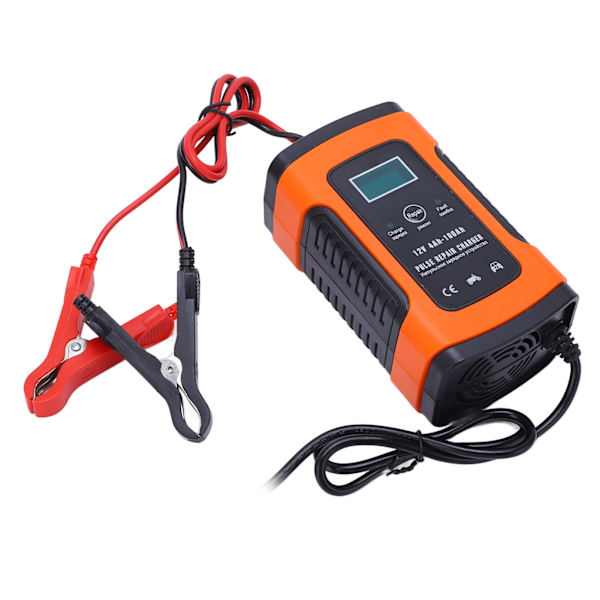 3-trins automatisk smart batterilader LCD-display multifunktionel lader AC100-240V til elbiler EU-stik
