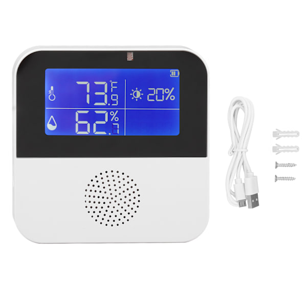 WiFi-fuktighets- och temperatursensor med hög noggrannhet, smart termometer och hygrometer med 2,9-tums LCD-skärm