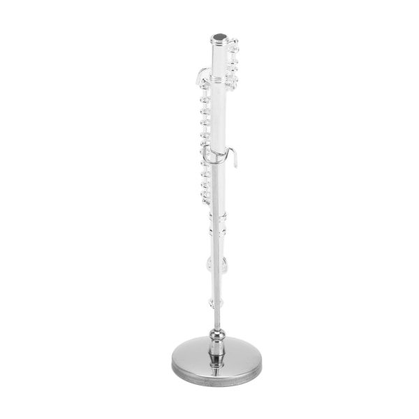 Koppar miniatyr flöjt modell med stativ och case Mini musikinstrument Replika dockhus modell 4,3 tum