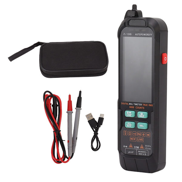 Digital multimeter testare stor skärm bärbar smart digital DC AC ström spänningsmätare 0‑600V