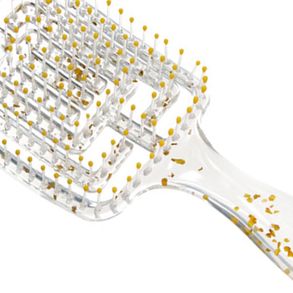 Ventilerad hårborste för detangling Styling Torkning Transparent ihålig krökt ventilerad hårborste för hemmasalong