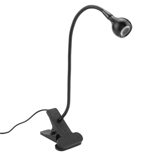 USB LED Bordlampe Mini Skrivebords Natlampe med Klips til Hjemmestudie Læsning Sort Hvid