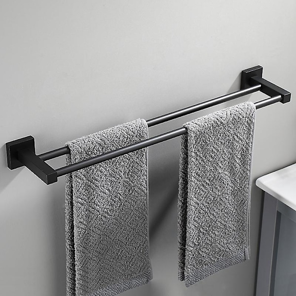 Badeværelses Håndklædeholder, Vægmonterede Håndklædestænger, Sort, 50cm