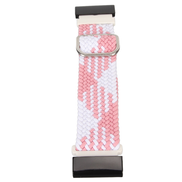 Nylon klockbytesrem elastisk andningsbar vävd justerbar 26 mm spänne klockarmband för Vertix 2 rosa vit