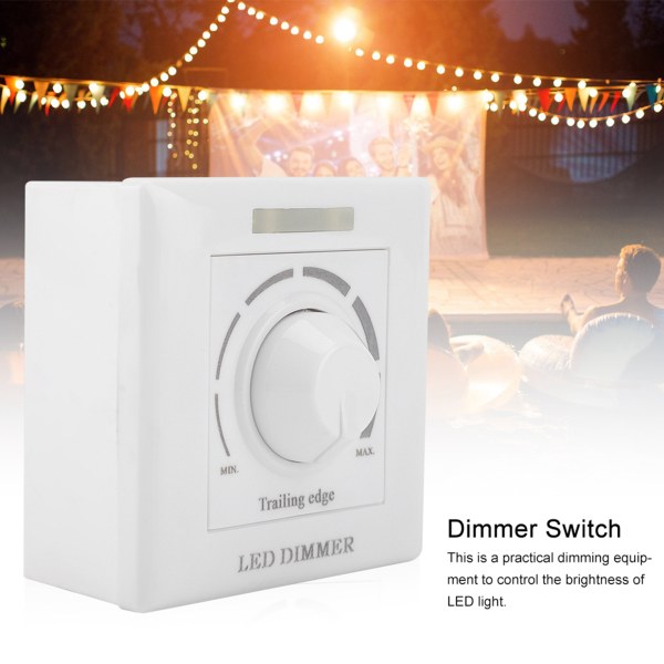 LED-lys Justerbar Dimmerbryter Lysstyrkekontroll IR Fjernkontroll 200W (220V)