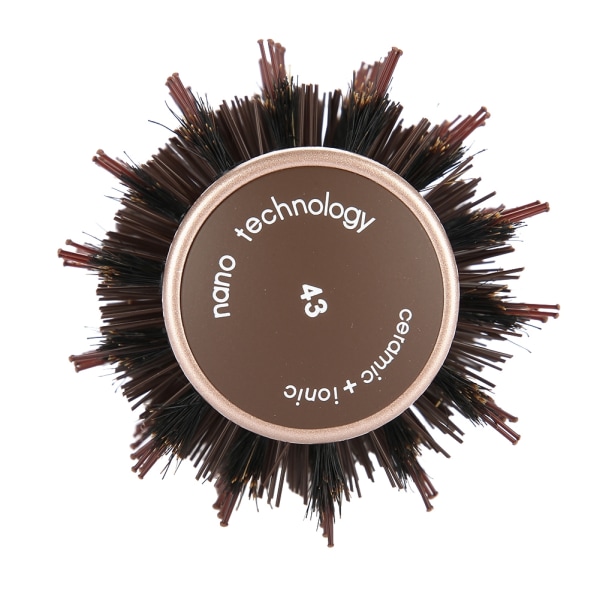 Högkvalitativ Anion Antistatisk Round Hair Comb Salon Styling Brush Coffee (43mm)