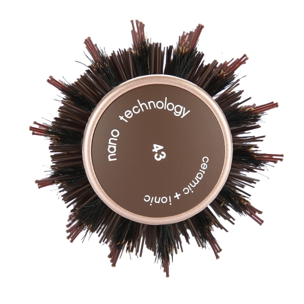 Høykvalitets Anion Antistatisk Rund Hair Kam Salon Styling Brush Coffee (43mm)