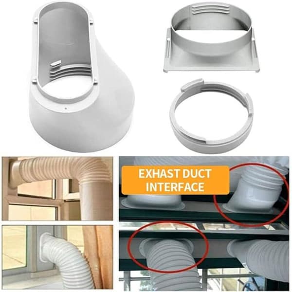 1 PC Universal Window Adapter Portable Air Conditioner Hose Exhaust Pipe 15cm Hose Accessory (Square)