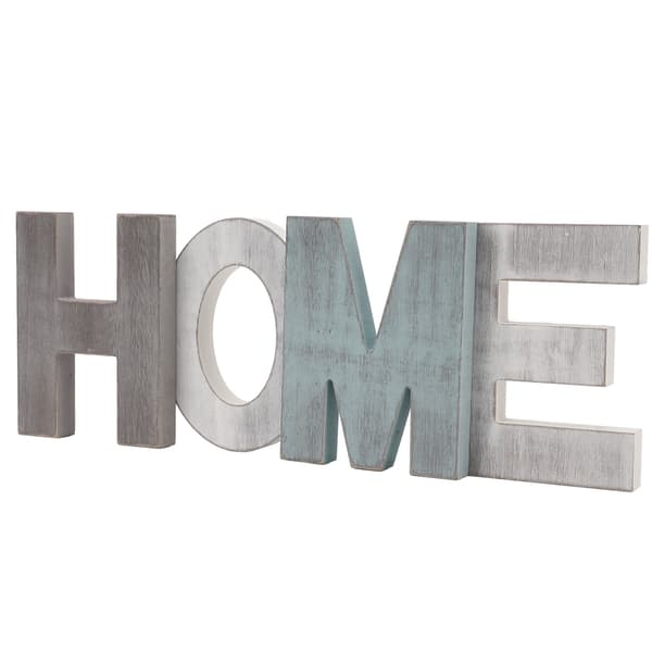 Trä HOME-skylt, sliten retrodesign i ett stycke, utsökta träbokstäver, dekorationsprydnader