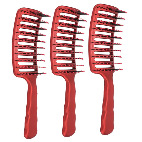 3 st ventilerad hårborste, utredande torkande styling hårbottenmassage böjd ventilerad hårkam för kvinnor män