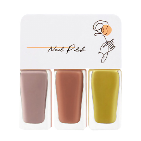 3-pack Vattenbaserat nagellackset för kvinnor, lätt att skala av, snabbtorkande nagellack för dejting, halloweenfest T06
