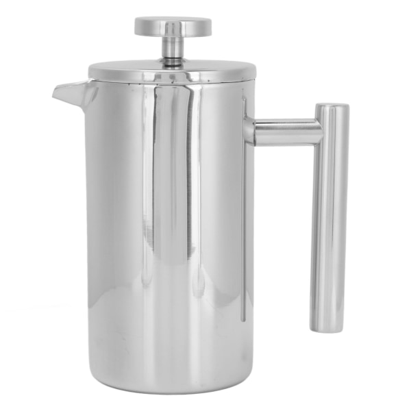 French Press Pot ruostumattomasta teräksestä kaksikerroksinen kannettava ranskalainen puristuskahvinkeitin kotikäyttöön retkeilymatkoille, 350 ml