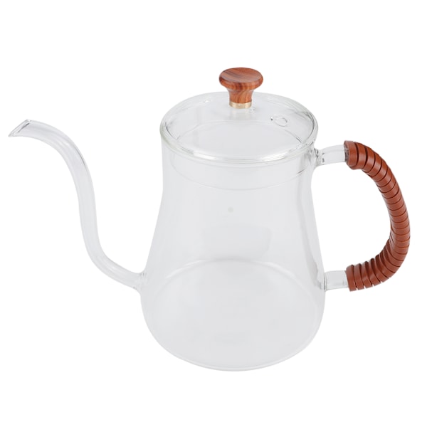 Tjockväggig glas gåshals vattenkokare tekanna över häll kaffe dropp 600ML
