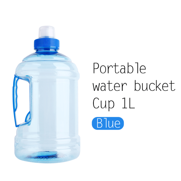 1L BPA Gratis drikkevand Flaskehætte Kedel PET Sport Picnic Blå