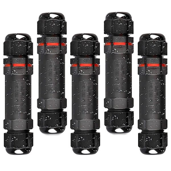 IP68 vedenpitävä kytkentärasia, 5 kpl ulkosähköliittimet kaapeleille 1mm-13mm