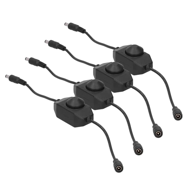 4 stk. 12V LED lysdæmperlampe trinløs dæmperknap controller tilbehør sort