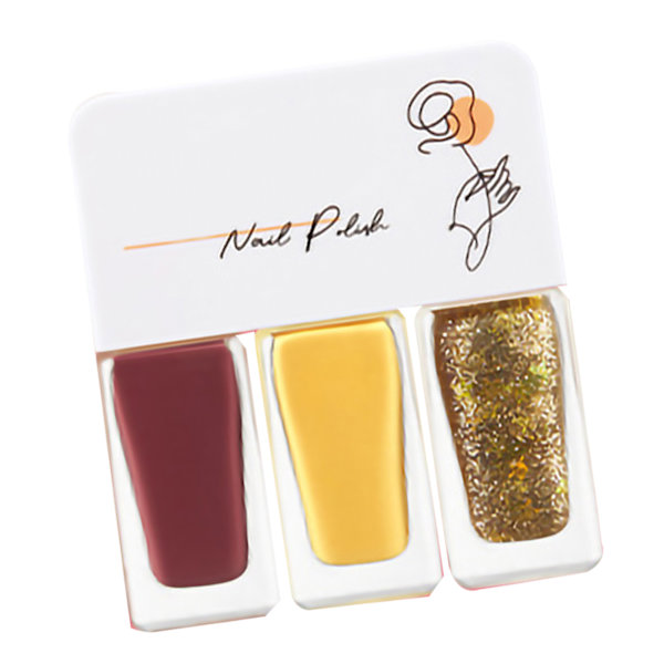3-pack Vattenbaserat nagellackset för kvinnor, lätt att skala av, snabbtorkande nagellack för dejting, halloweenfest T01