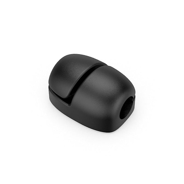 Tønnesformet kabelholder, kabelstyringsklips, selvklebende silikon, skrivebords- og nattbord-USB-organisator, 16 stk (svart)