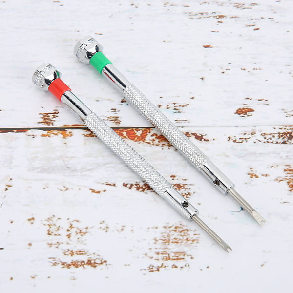2 st watch skruvmejsel U typ watch reparationsverktyg tillbehör (enkelt huvud 2,0 mm +2,5 mm)
