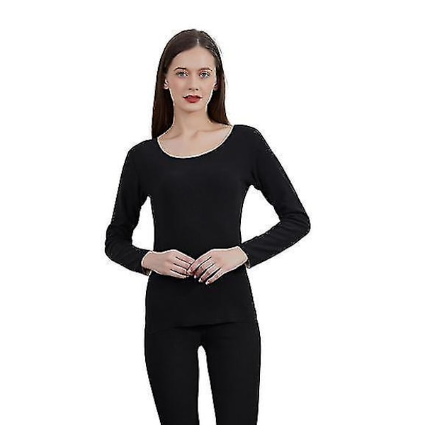 Kvinners Silke Termisk Langt Undersett 2XL Svart