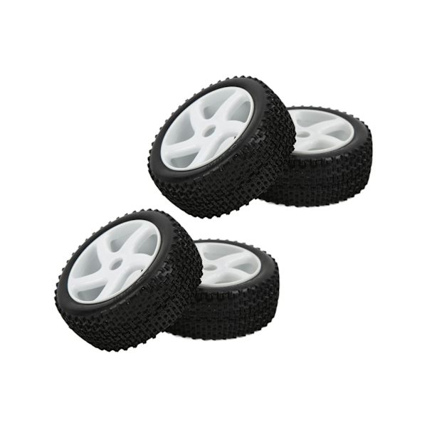 4 kpl RC-auton kumirenkaat ja vanteet 1/8 1/10 kauko-ohjattavaan autoon, päivitysosat, valkoinen