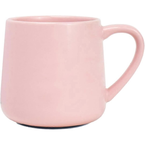 Stor, blank keramisk kaffekrus, lyserød tekop til kontor og hjem, 532 ml, egnet til opvaskemaskine og mikroovn, 1 stk. (Lyserød)