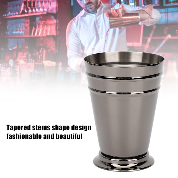 304 rustfritt stål iset cocktailkopp drikkevin krus anti fall for bar fest bartender verktøy (svart 400ML)