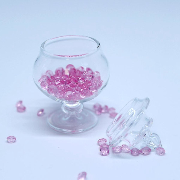 2 x Dockskåp Miniatyr Glas Godisburk Flaska Kök Mat Dekor 1/12 Typ 1