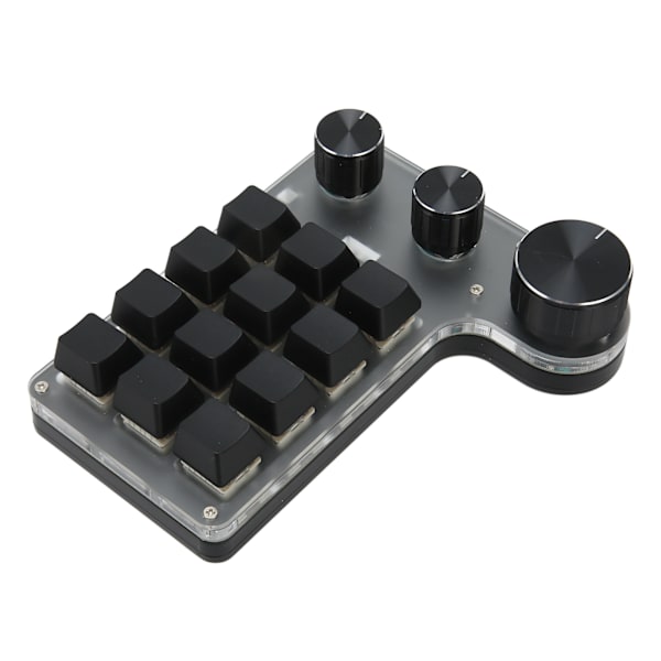 12 taster mekanisk tastatur Bluetooth USB-forbindelse Mini bærbart programmerbart makrotastatur med 3 knapper til kontoret