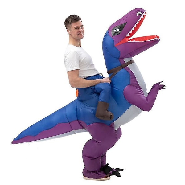 Uppblåsbar dinosauriekostym för vuxna och barn - Polyestertyg Festkläder