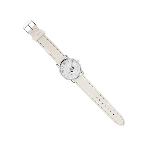 Fashionabla PU-läderarmband Quartz Watch Dam Kvinnliga Analoga Armbandsur Vita
