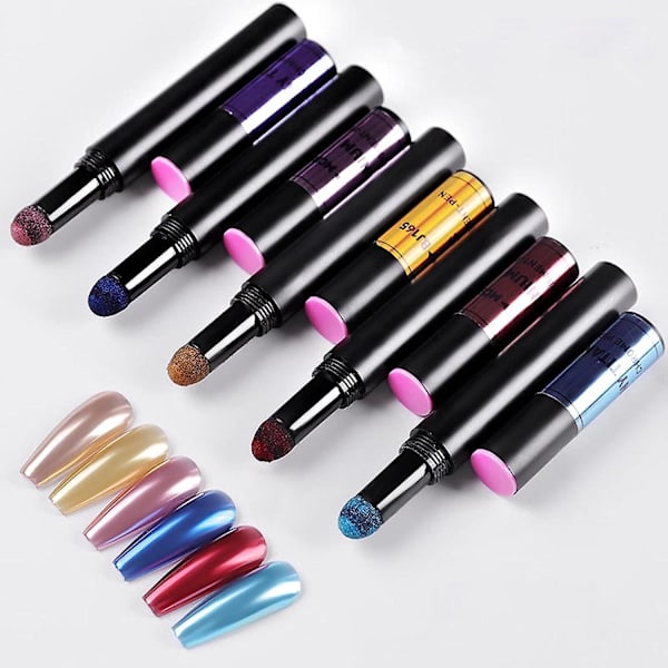 5-delad krom nagelborste set - perfekt för akrylpulver, nagellack och nageltillbehör