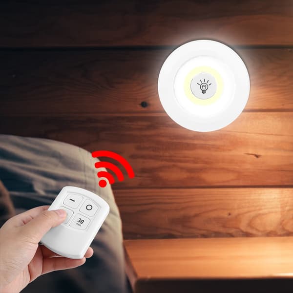 Fjernkontroll LED underskapslys dimbar COB nattlys for kjøkken, garderobe, skap