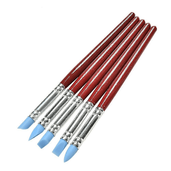 Silikon Gummi Lera Formare Skulpteringsverktyg Set - 5 Delar för Fimo Polymer Modellering Keramik