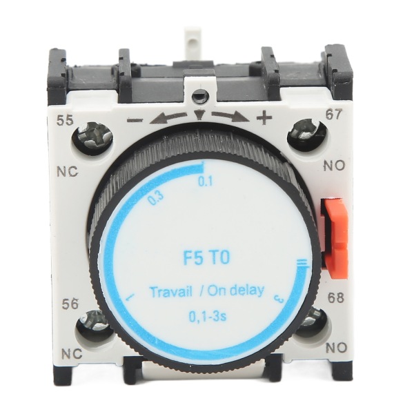 Luftforsinkelseskontakt 1NO 1NC Tidsrelæ Hjælpeblok Vandtæt Støvtæt ABS 0,1s~3s