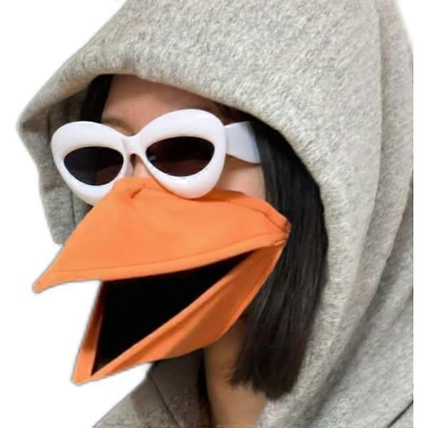 Orange og sort næbmaske med gule solbriller, sjovt rollespilskostume til voksne, justerbare stropper 2 stycken