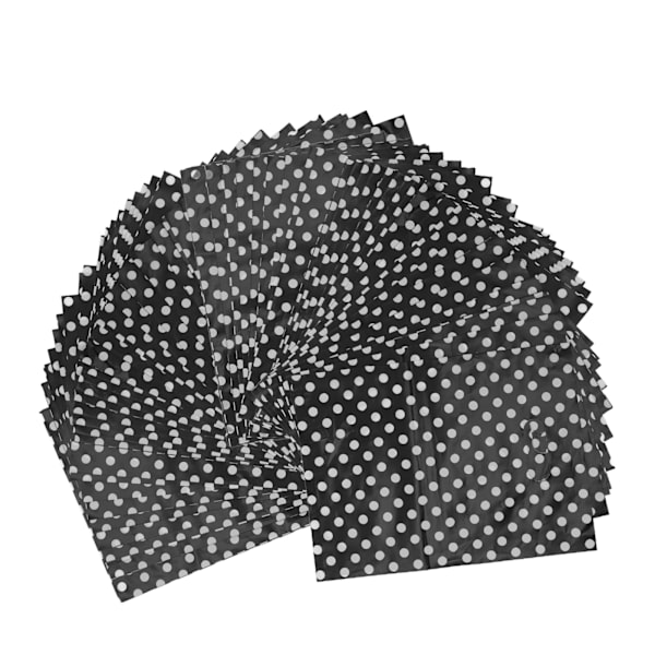 100 st presentpåsar 10,6x7,9in svarta vita prickar LDPE-material Återanvändbara goodiepåsar för butiker Återförsäljare Mässor Hem