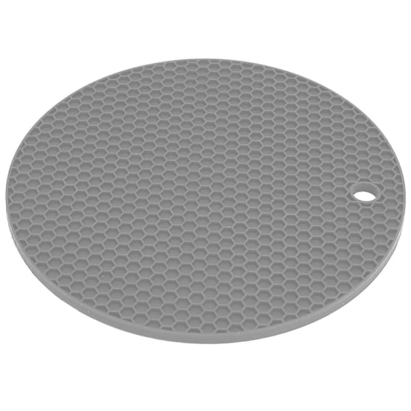 Rund Form Matta Livsmedelsgodkänd Förtjockad Silikon Placemat Isolering Pad Mikrovågsugn Matta Grå