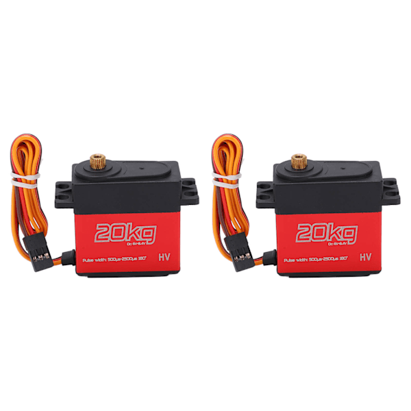 20KG Digital Servo med högt vridmoment och helt metallväxel med 25T servohorn för 1:10 skala RC-bilar